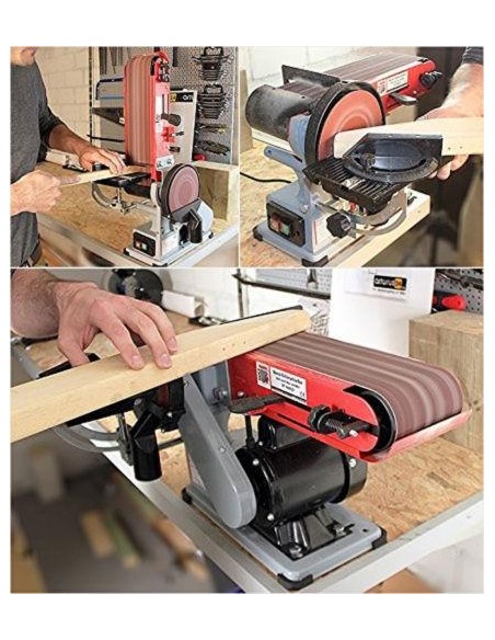 4 - Ponceuse &agrave; bande et &agrave; disque assiette meleuse 350w Holzmann bt46ec0