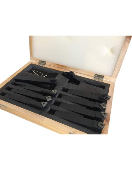 1 - Jeu d'outils à plaquettes pour tour metaux tournage Holzmann 9tlg10