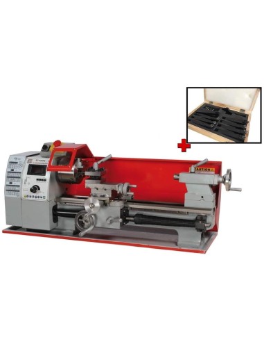 1 - Tour a metaux d'etabil 400 mm avec variateur Holzmann ed400fd + 9 outils 9tlg10