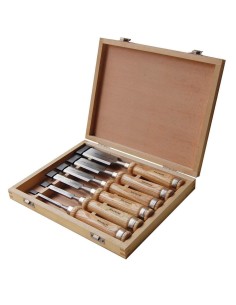 JEU 6 GOUGES CISEAUX OUTILS A BOIS HOLZMANN SES6TLG