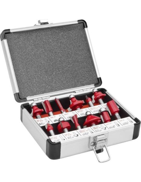 1 - Fraises profile 8 mm defonceuse bois coffret 12 pieces Holzmann ofs12