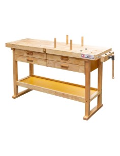 1 - Etabli en bois banca travail professionnel 4 tiroir Holzmann wb162l