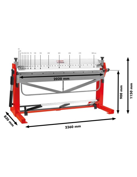 2 - Plieuse manuelle pour tole 2020x1,2mm Holzmann akm2020