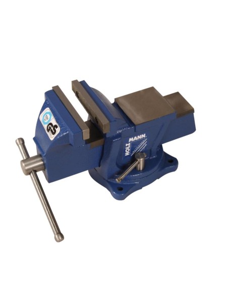 1 - Etau d'établi de serrage 100 mm en fonte base tournante Holzmann wbs100n