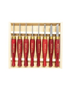 1 - Jeu 8 pcs micro gouges ciseaux de tournage pour bois tour Holzmann hm8tlg