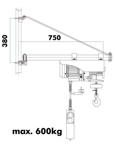 Bras tournant regable sa600750 HOLZMANN pour esz