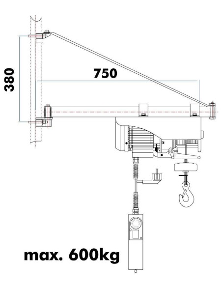 Bras tournant regable sa600750 HOLZMANN pour esz