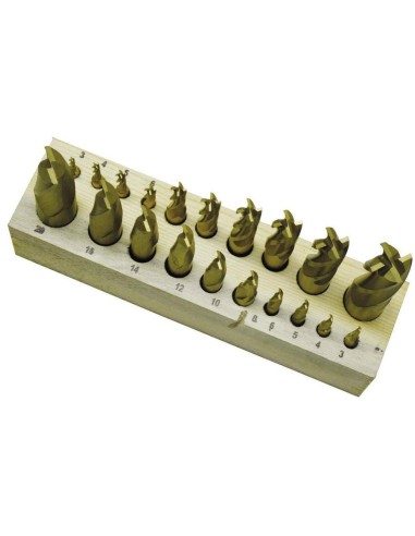 2 - Jeu de 20 fraises carbure finition frontal 4 et 2 flute acier Holzmann ffs20