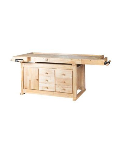 Banc de travail avec armoire et etau HOLZMANN wb210c