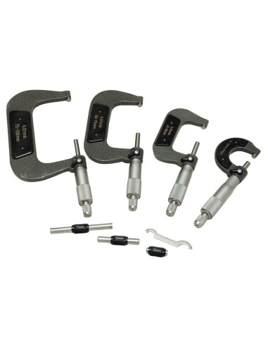 Jeu de 4 micrometres exterieurs Holzmann bms4