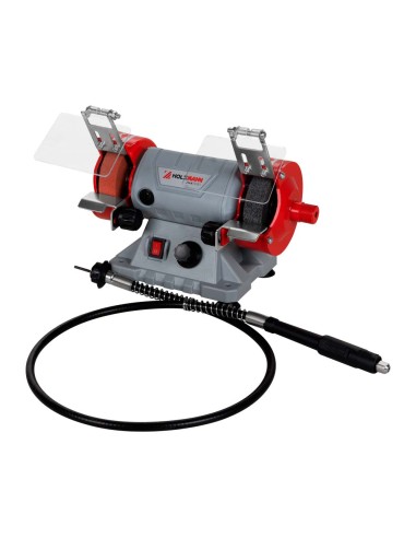 2 - Mini meuleuse d'etabli avec arbre flexible Holzmann dsm75set_230v