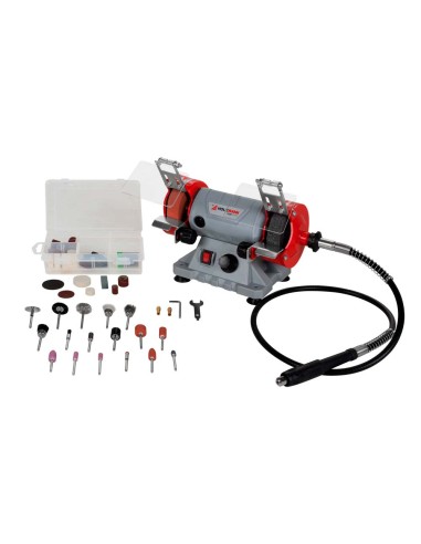 4 - Mini meuleuse d'etabli avec arbre flexible Holzmann dsm75set_230v