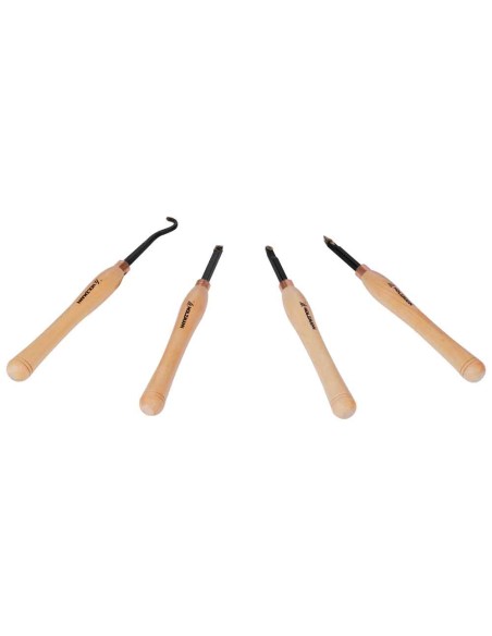 Jeu de 4 gouges a bois 342mm avec plaque hm interchangeable Holzmann h4tlgs