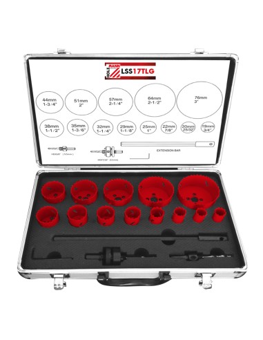 1 - Jeu de scies-cloches bimetalliques HSS 19-76mm Holzmann lss17tlg