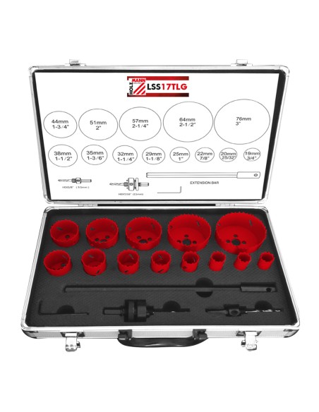 1 - Jeu de scies-cloches bimetalliques HSS 19-76mm Holzmann lss17tlg