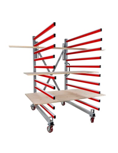 Chariot a cremaillere mobile extensible pour panneaux Holzmann taw140