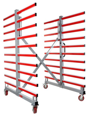2 - Chariot a cremaillere mobile extensible pour panneaux Holzmann taw70duo