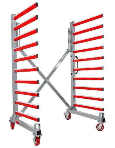 2 - Chariot a cremaillere mobile extensible pour panneaux Holzmann taw76