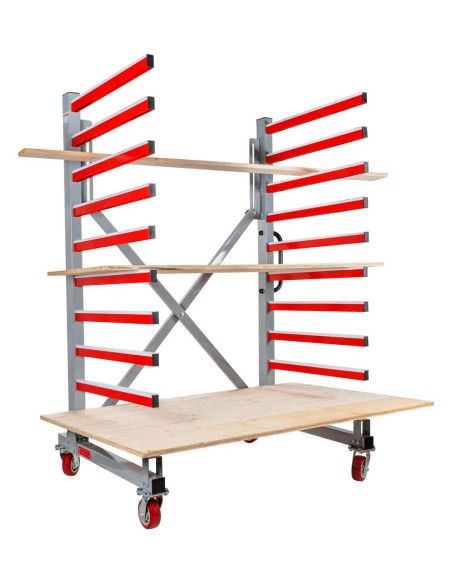 3 - Chariot a cremaillere mobile extensible pour panneaux Holzmann taw76