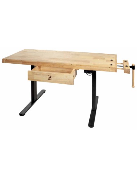 2 - Etabli en bois reglable en hauteur pour menuiserie wb150elift_230v