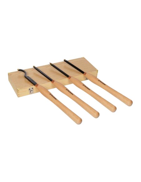 Jeu de 4 gouges a bois 506 mm avec plaque hm interchangeable Holzmann h4tlgm