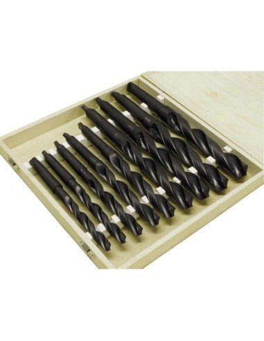 2 - Jeu de 9 forets a cone morse hss x metal 14,5 - 30 cm Holzmann spsmk23