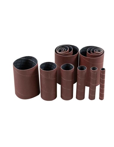 Kit de 18 manchons de bande abrasive pour ponceuse a broche 80 g