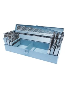 1 - Jeu de 118 forets cylindriques HSS 1-13 mm pour metal Holzmann sps118