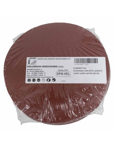 Jeu de 10 disques abrasifs velcro corindon 203mm gr 60/50/100/120