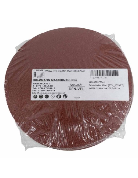 Jeu de 10 disques abrasifs velcro corindon 203mm gr 60/50/100/120