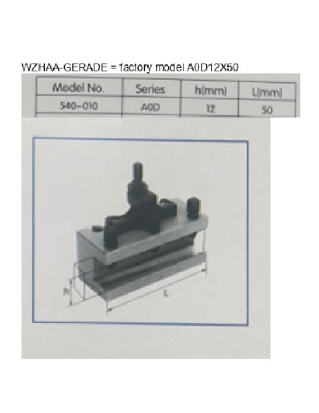 2 - Porte-outil de tour a metal avec siege plat 100x20mm Holzmann wzhaa_gerade