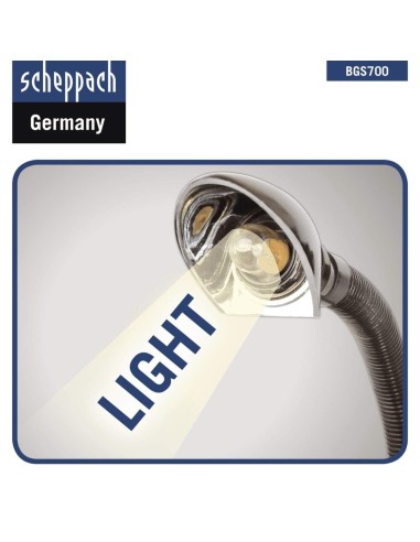 4 - Combiné meuleuse / ponceuse à bande et touret 250w 230v Scheppach bgs700