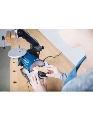 Levigatrice combinata da banco a nastro verticale piu' disco Scheppach bts700