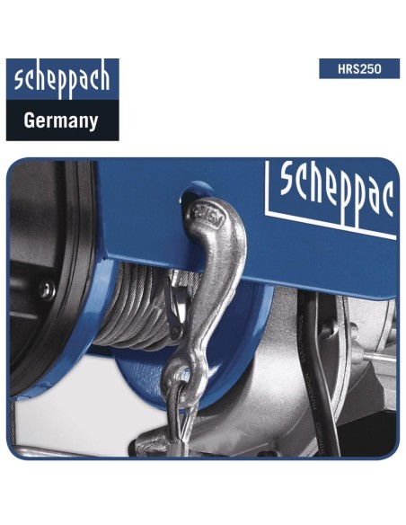 Paranco elettrico da 250kg Scheppach hrs250 con 6mt di alzata