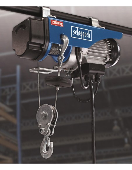 Paranco elettrico da 250kg Scheppach hrs250 con 6mt di alzata