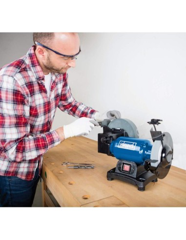 4 - Touret &agrave; meuler ponceuse 250w 230v Scheppach bg200w avec 1 meule &agrave; eau