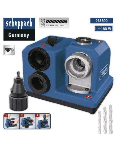 2 - Affûteuse forets et mechès forêts ø 3-13mm montage en banc Scheppach dbs800