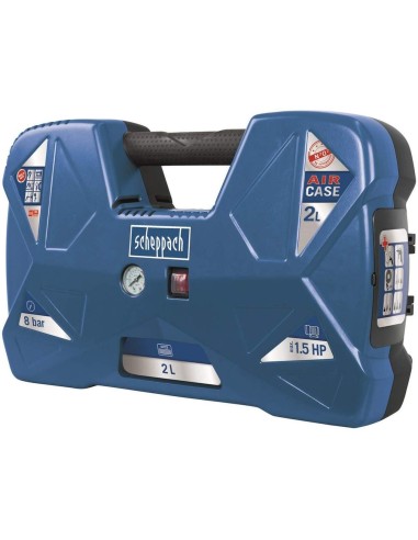 2 - Compresseur air portatif 2l avec accessoires 1.5hp Scheppach air case
