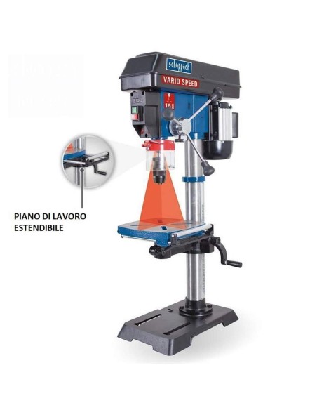 Scheppach dp18vario perceuse à colonne avec pointeur laser 550w vitesse variable