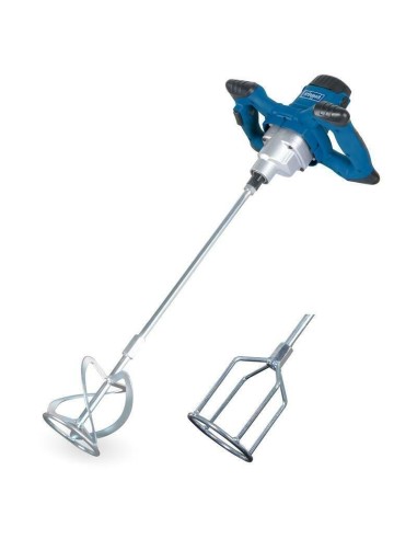 1 - Malaxeur carrelage beton ciment colle platre mélangeur 1200w Scheppach pm1200