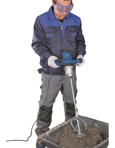 4 - Malaxeur carrelage beton ciment colle platre mélangeur 1200w Scheppach pm1200