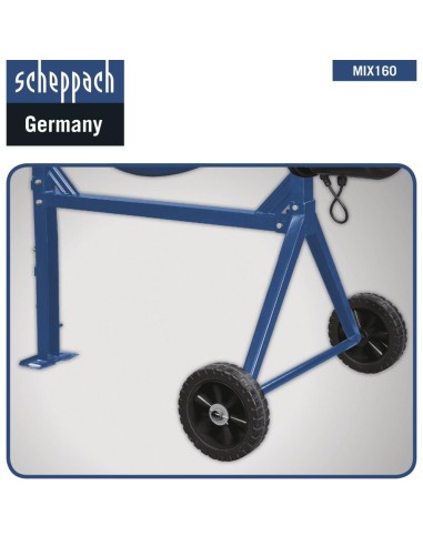 Betoniera elettrica 160l 650w Scheppach mix160 impastatrice miscelatore cemento