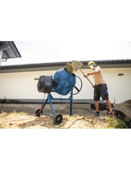 Betoniera elettrica 160l 650w Scheppach mix160 impastatrice miscelatore cemento