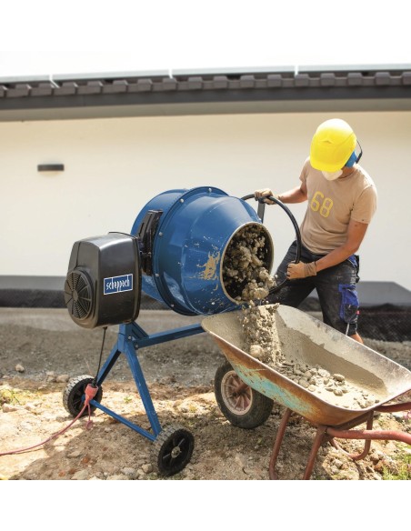 Betoniera elettrica 180lt 800w Scheppach mix180 per malta calcestruzzo e cemento