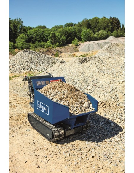 Motocarriola cingolata a benzina 500kg 199cc con dumper Scheppach dp5000
