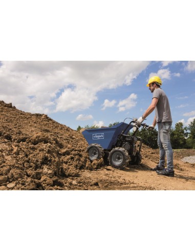 2 - Brouette sur roue moteur essense benne basculante 4x4 196cc Scheppach dp3000