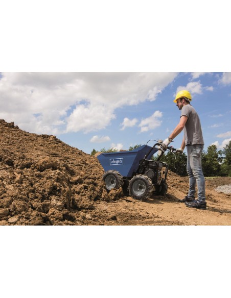 2 - Brouette sur roue moteur essense benne basculante 4x4 196cc Scheppach dp3000
