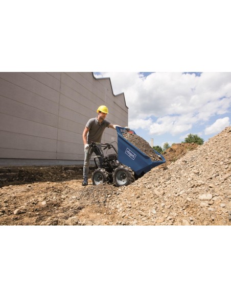 3 - Brouette sur roue moteur essense benne basculante 4x4 196cc Scheppach dp3000