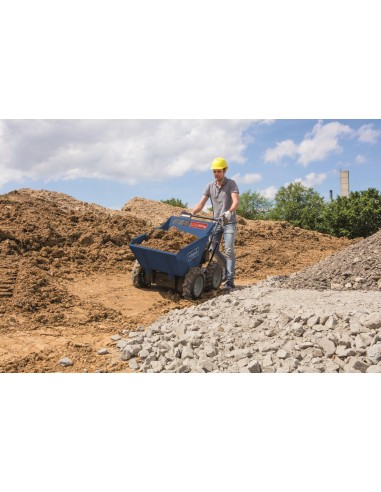 4 - Brouette sur roue moteur essense benne basculante 4x4 196cc Scheppach dp3000