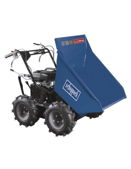 5 - Brouette sur roue moteur essense benne basculante 4x4 196cc Scheppach dp3000